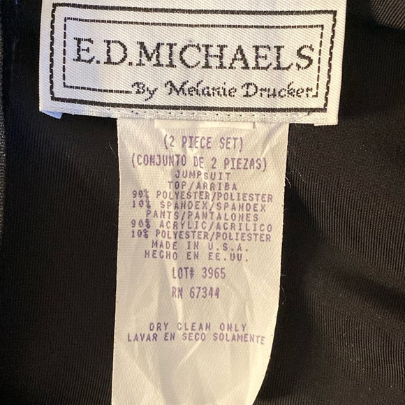 Vtg E.D. Michaels Melanie Drucker Velour Jumpsuit Cropped Jacket Women’s S/M - Picture 11 of 13